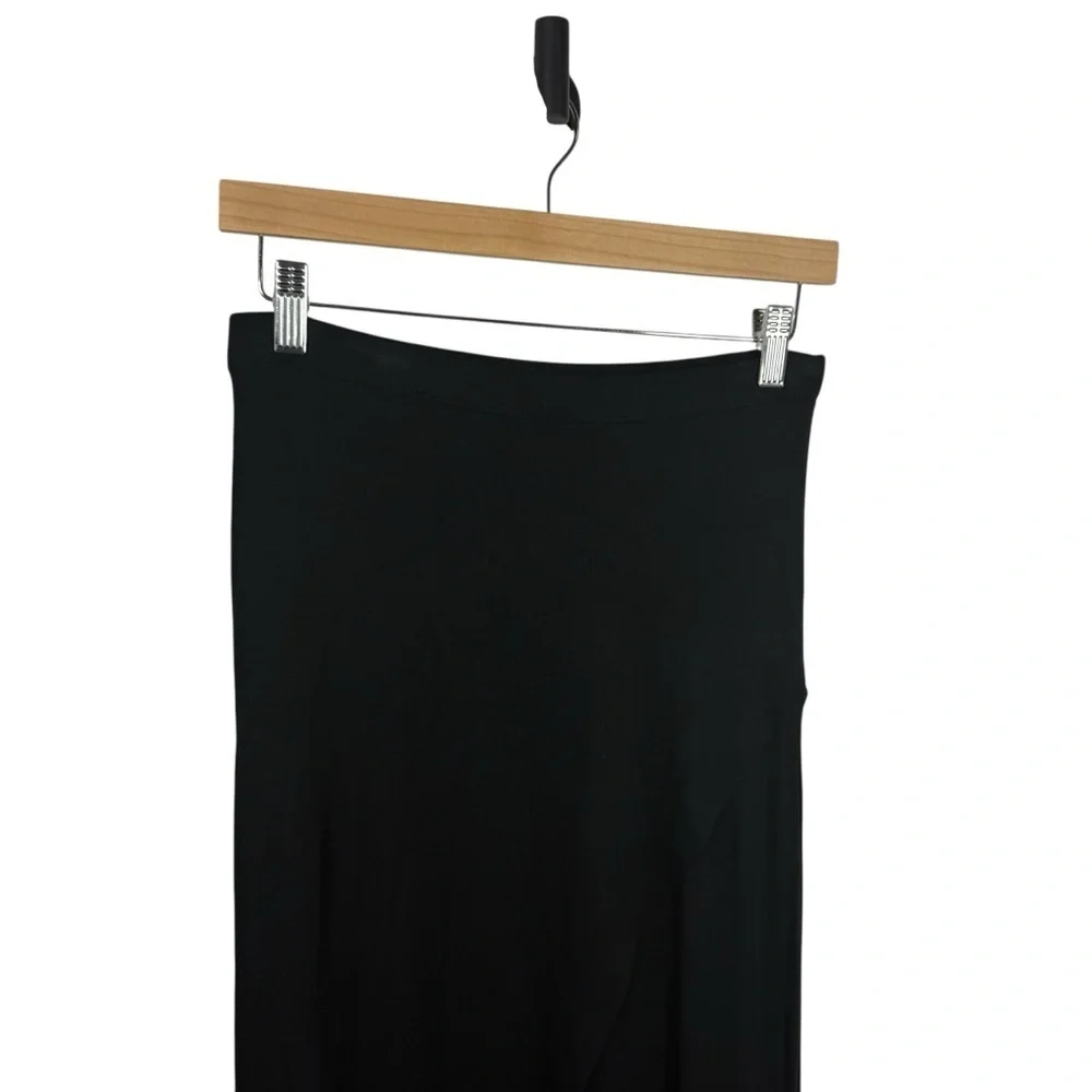 H&M Women’s Jersey Knit Crossover Front Midi Skirt Black Size S